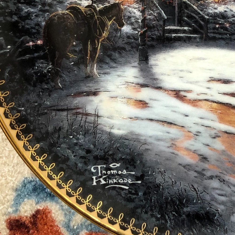 THOMAS KINKADE "A CHRISTMAS WELCOME GATHER AT OUR HOME1997 PLATE & CERT.IFICATE - Picture 12 of 16